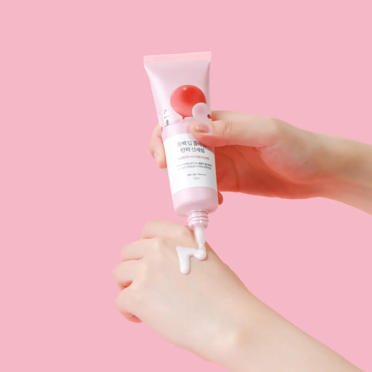 Сонцезахисна сироватка з колагеном ROUND LAB Camellia Deep Collagen Firming Sun Serum, 50 мл - Зображення 3